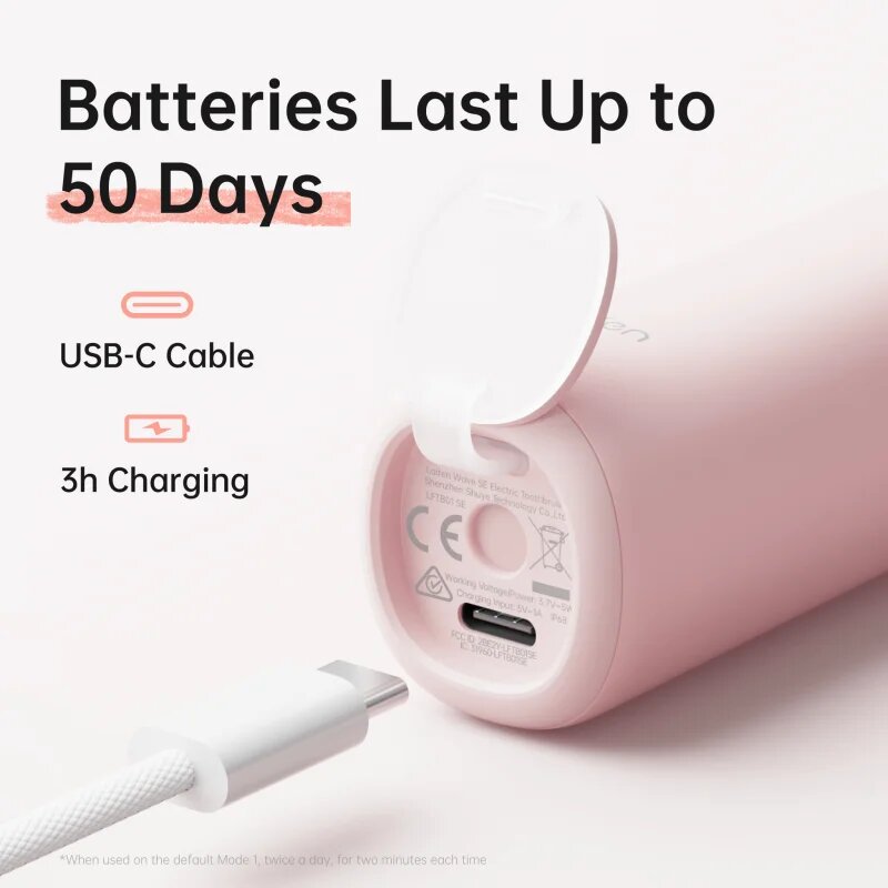 Laifen Wave Special електрическа четка за зъби + 2 резервни глави Pink 1 бр.