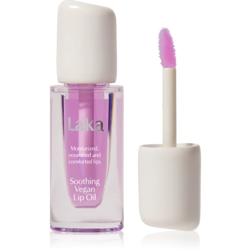 Laka Soothing Vegan Lip Oil масло от нар с успокояващ ефект цвят Calming Purple 4.5 мл.