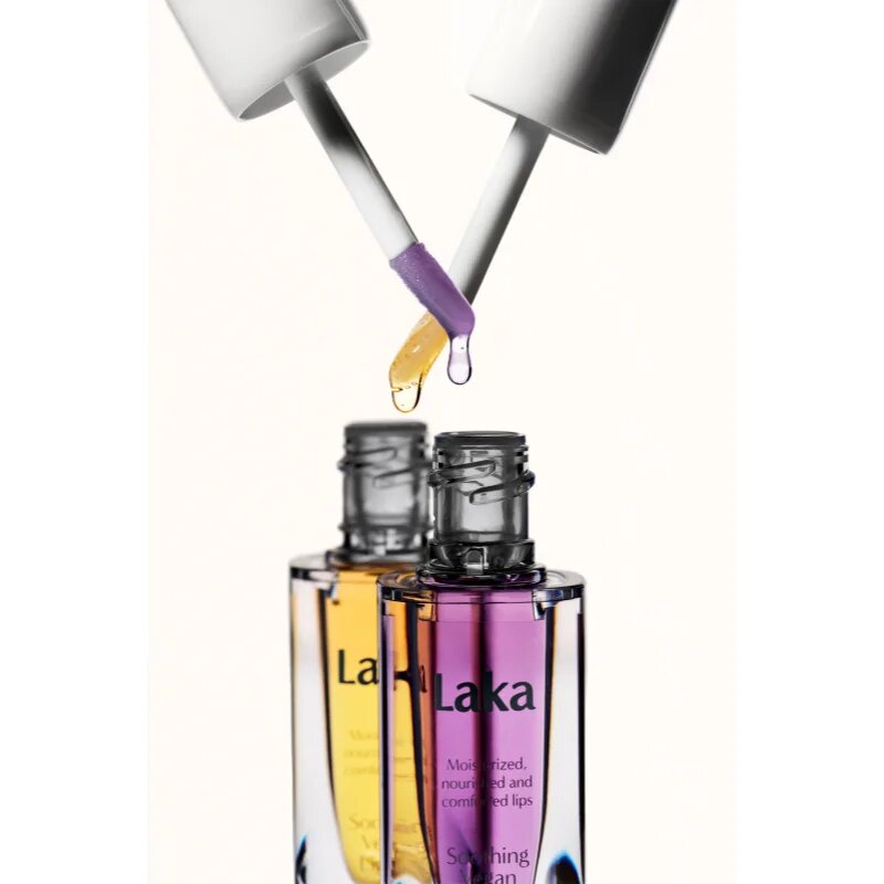 Laka Soothing Vegan Lip Oil масло от нар с успокояващ ефект цвят Calming Purple 4.5 мл.