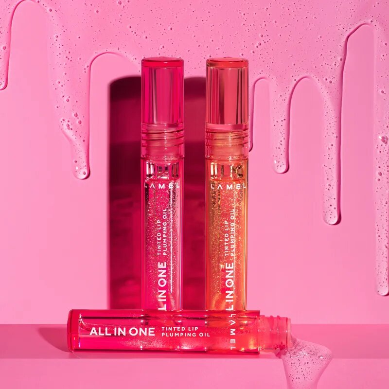 LAMEL All in One Lip Tinted Plumping Oil тониращо олио за устни за увеличаване на обема № 403 Watermelon 3 мл.