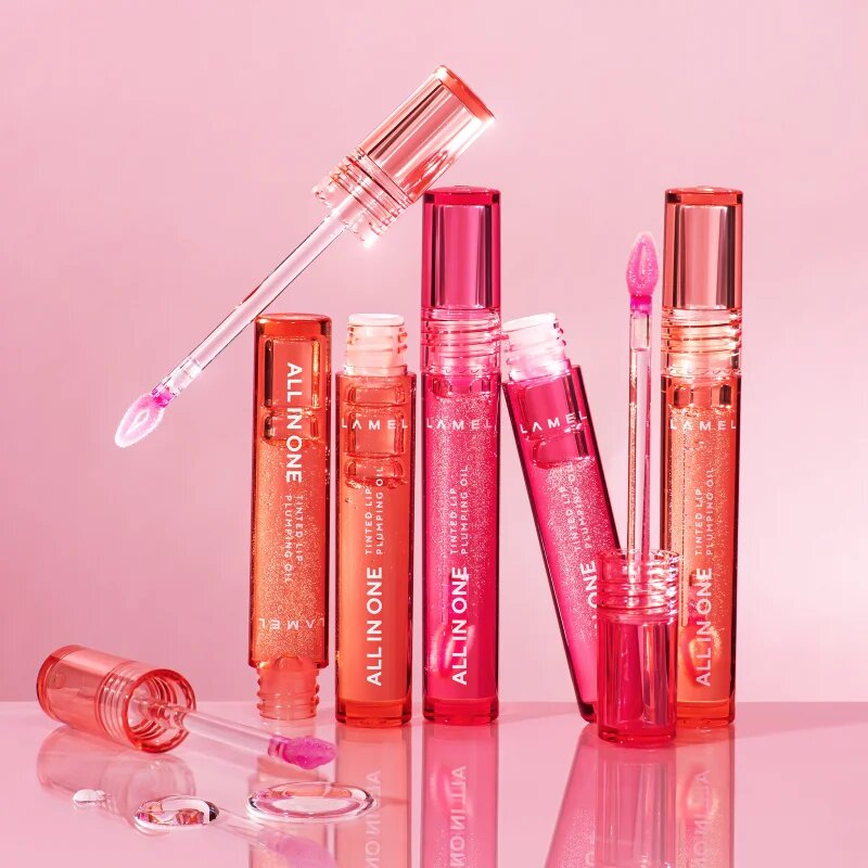 LAMEL All in One Lip Tinted Plumping Oil тониращо олио за устни за увеличаване на обема № 403 Watermelon 3 мл.