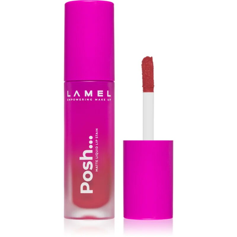 LAMEL Posh Matte Liquid Lip Stain дълготрайно матово течно червило цвят №405 Punch Pin 4 гр.