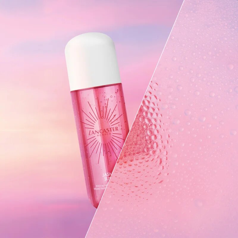 Lancaster Eau de Hair & Body Mist парфюмна мъгла за лице тяло и коса аромати Jasmine Sunset 236 мл.