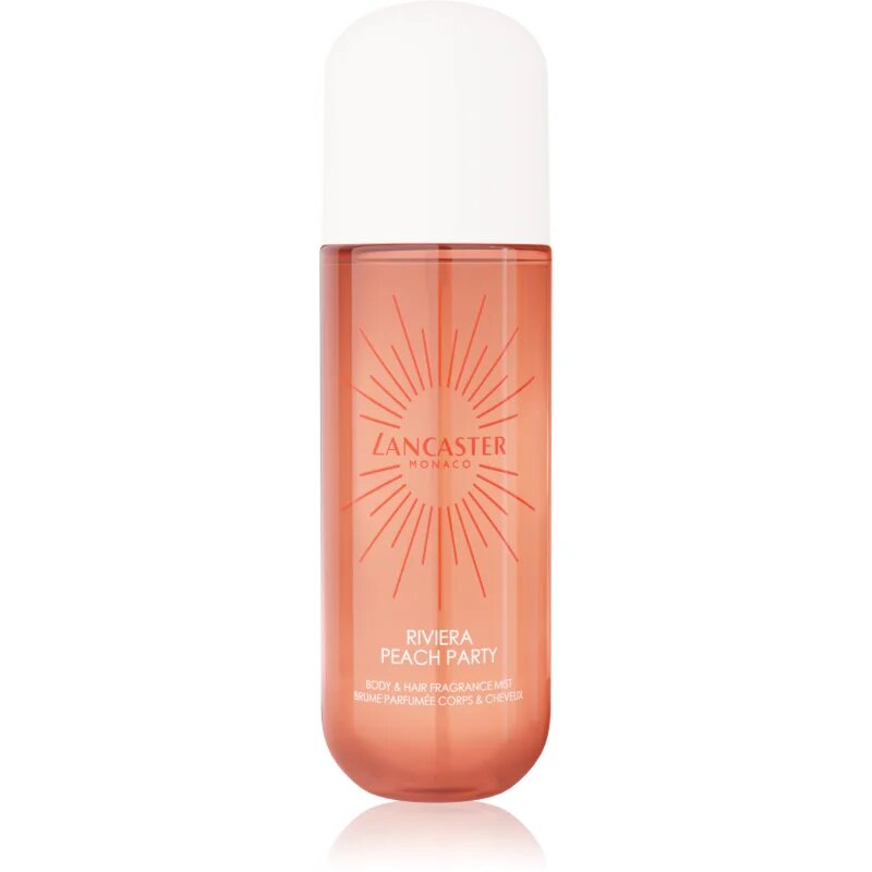 Lancaster Eau de Hair & Body Mist парфюмна мъгла за лице тяло и коса аромати Peach Party 236 мл.