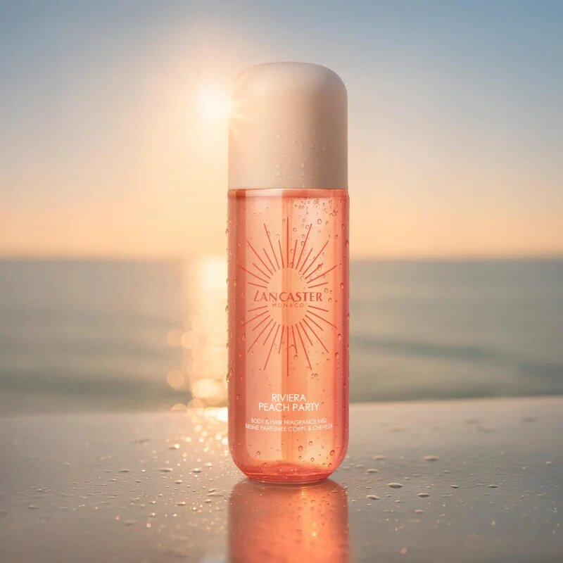 Lancaster Eau de Hair & Body Mist парфюмна мъгла за лице тяло и коса аромати Peach Party 236 мл.