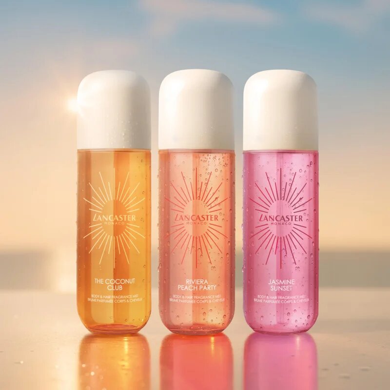 Lancaster Eau de Hair & Body Mist парфюмна мъгла за лице тяло и коса аромати Peach Party 236 мл.