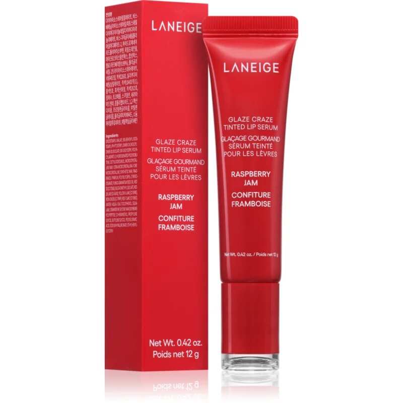 LANEIGE Glaze Craze Tinted Lip Serum тониращ балсам за устни цвят Raspberry Jam 12 гр.