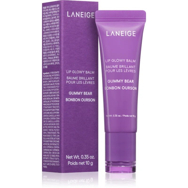 LANEIGE Lip Glowy Balm балсам за устни придаващ хидратация и блясък цвят Gummy Bear 10 гр.