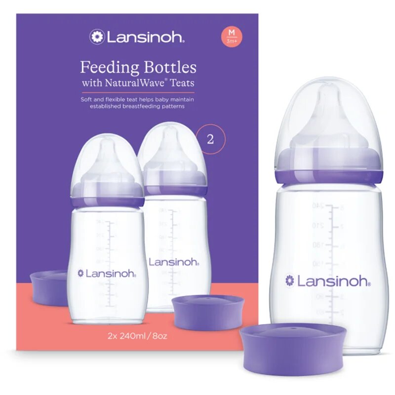Lansinoh NaturalWave бебешко шише Medium 2x240 мл.
