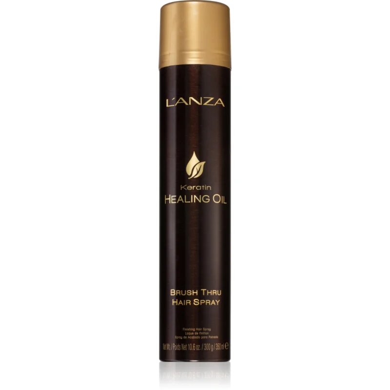 L'anza Keratin Healing Oil Brush Thru Spray защитен спрей за естествена фиксация и блясък на косата 300 мл.