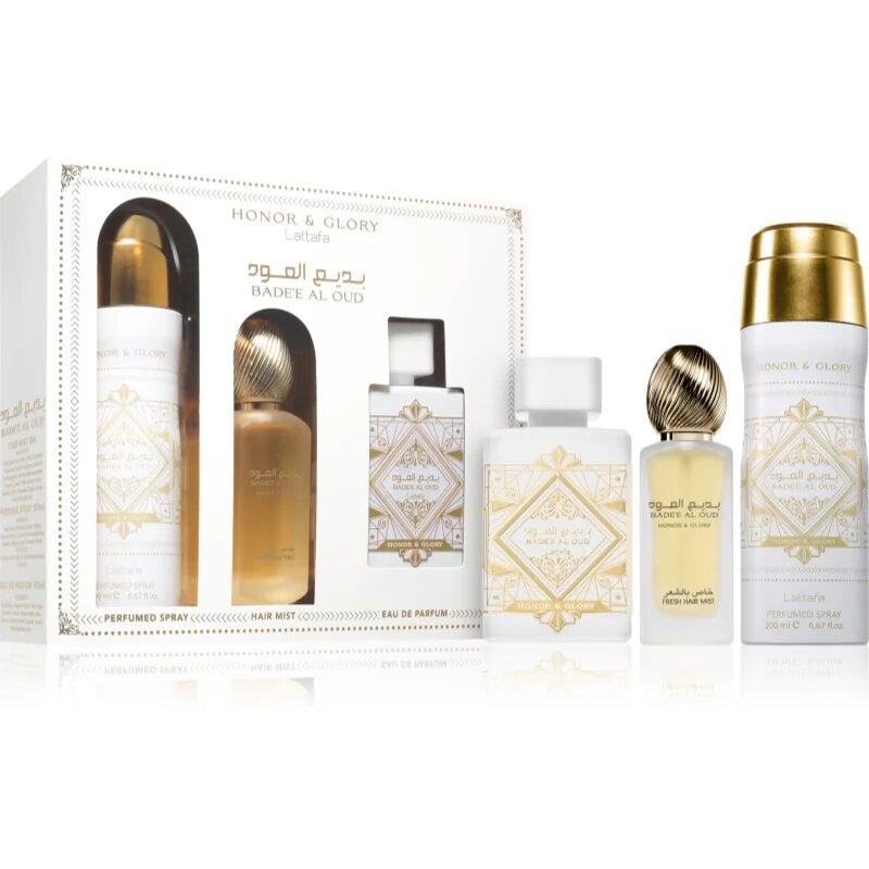 Lattafa Badee Al Oud Honor & Glory подаръчен комплект унисекс 3 бр.