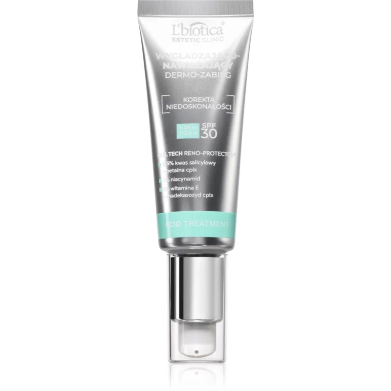 L’biotica Estetic Clinic Acid Treatment хидратиращ защитен крем с изглаждащ ефект SPF 30 35 мл.