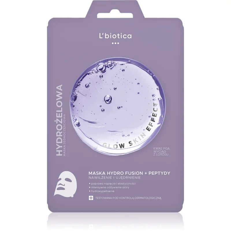 L’biotica PGA Hydro Fusion + Peptides интензивна хидрогелна маска да уеднакви цвета на кожата 1 бр.