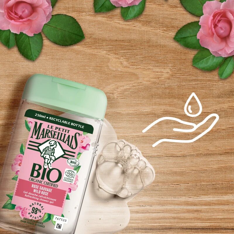 Le Petit Marseillais Bio Wild Rose освежаващ душ гел 250 мл.