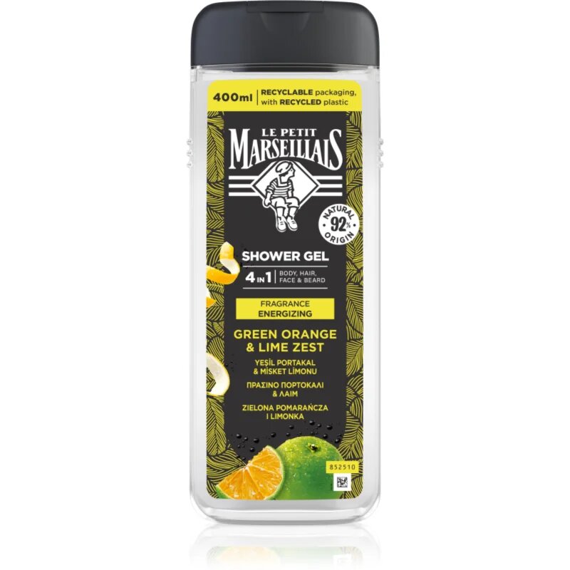 Le Petit Marseillais Green Orange & Lime Zest душ гел 4 в 1 за мъже 400 мл.