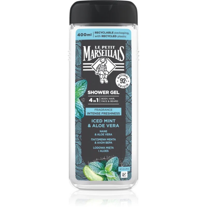 Le Petit Marseillais Iced Mint & Aloe Vera душ гел 4 в 1 за мъже 400 мл.