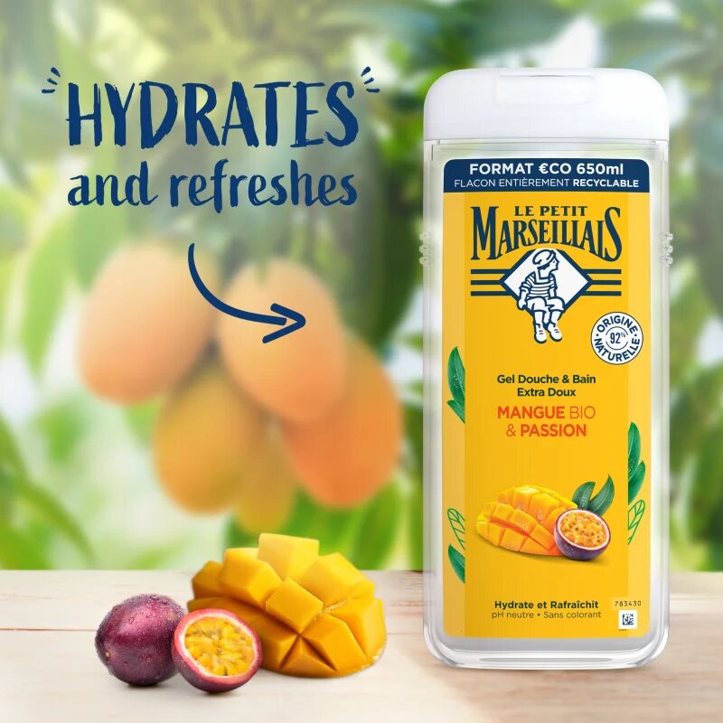 Le Petit Marseillais Mango BIO & Passion Fruit нежен душ гел 400 мл.