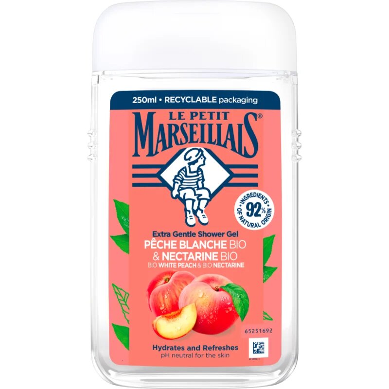Le Petit Marseillais White Peach Bio & Nectarine Bio нежен душ гел 250 мл.