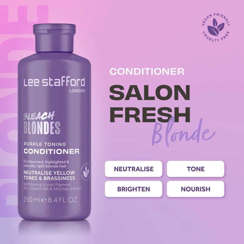 Lee Stafford Bleach Blondes Toning Conditioner тониращ балсам за блонд коса и коса с кичури 250 мл.