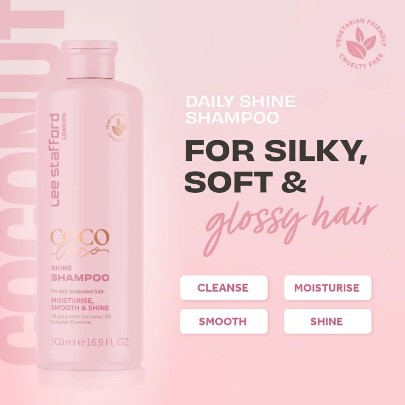 Lee Stafford CoCo LoCo Agave шампоан за ежедневно миене на коса за блясък и мекота на косата 500 мл.