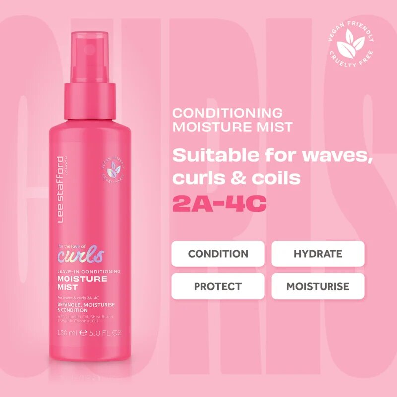 Lee Stafford For The Love Of Curls Leave In Conditioning Moisture Mist балсам в спрей без отмиване за къдрава коса 150 мл.