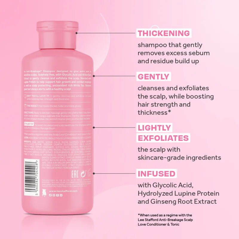 Lee Stafford Scalp Love Anti-Breakage Shampoo подсливащ шампоан за слаба склонна към оредяване коса 250 мл.