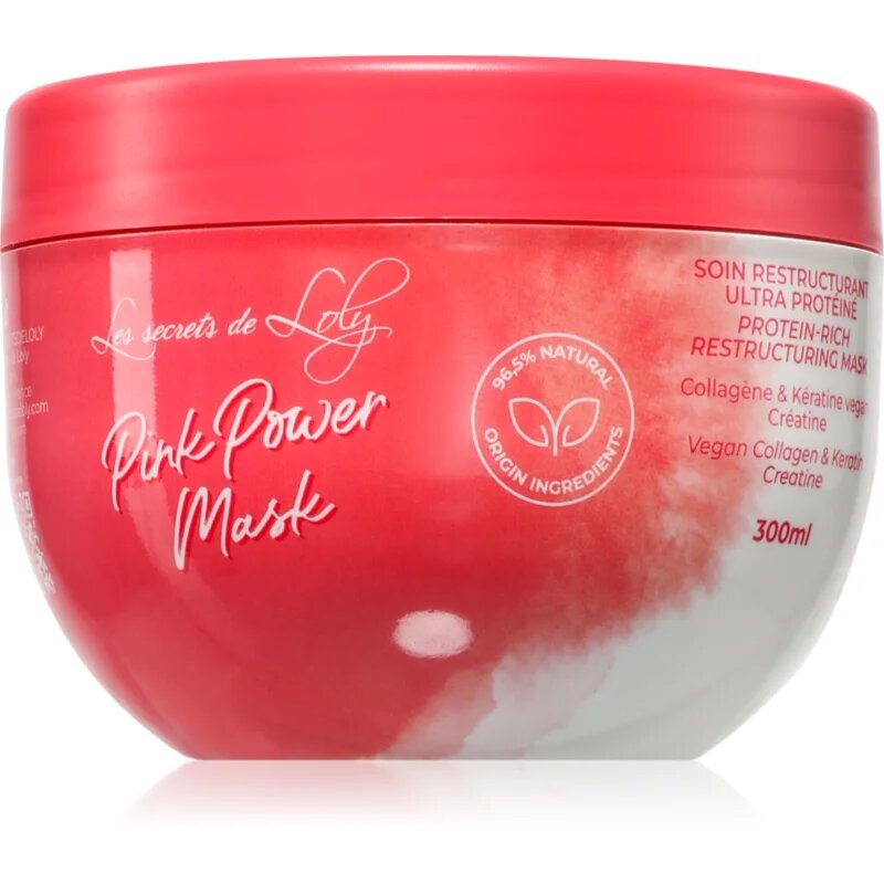 Les Secrets De Loly Pink Power Mask възстановяваща маска за чуплива и къдрава коса 300 мл.