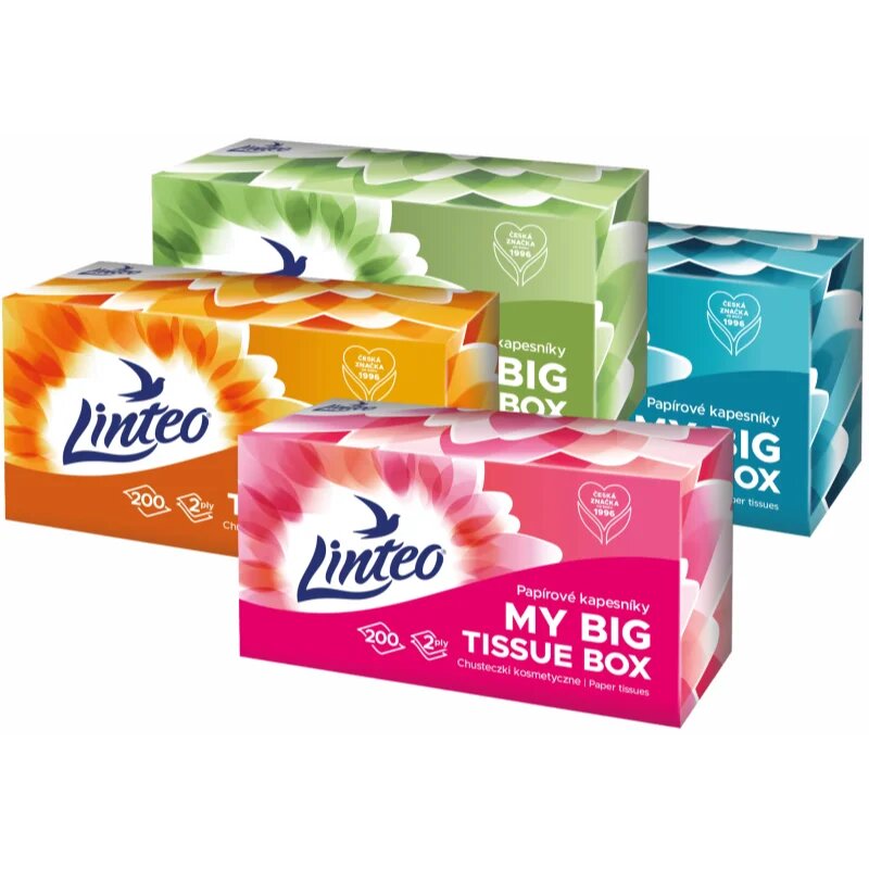 Linteo Paper Tissues Two-ply Paper 200 pcs per box хартиени кърпички 200 бр.