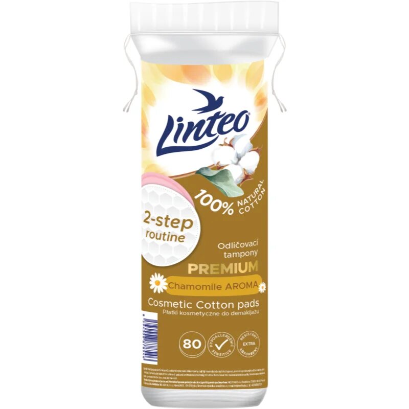 Linteo Premium тампони за почистване на грим Camomile 80 бр.