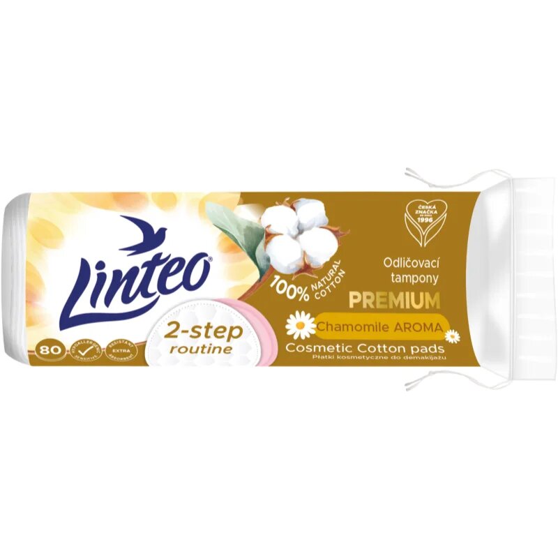 Linteo Premium тампони за почистване на грим Camomile 80 бр.