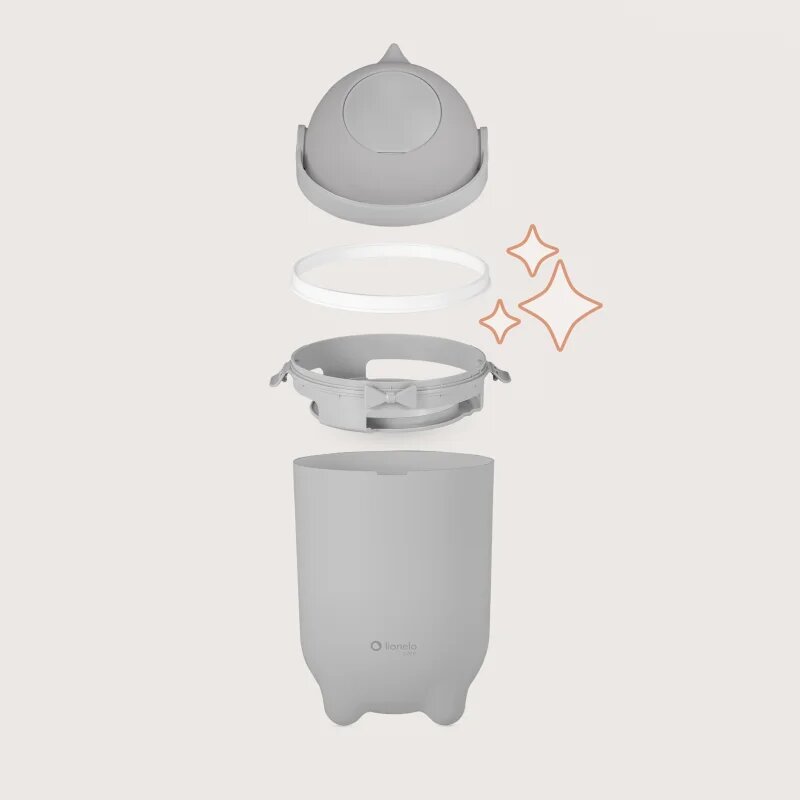 Lionelo Purebin кош за пелени Grey 10l 1 бр.