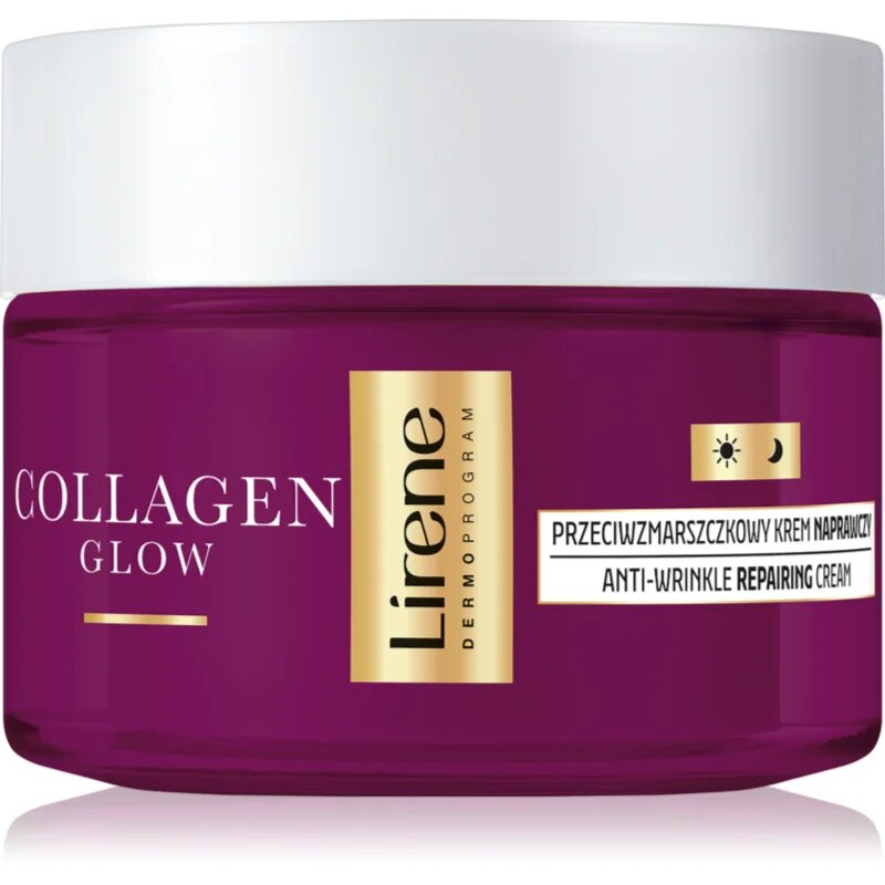 Lirene Collagen Glow 70+ регенериращ крем против бръчки за подхранване на кожата на лицето и поддържане на естествената хидратация 50 мл.