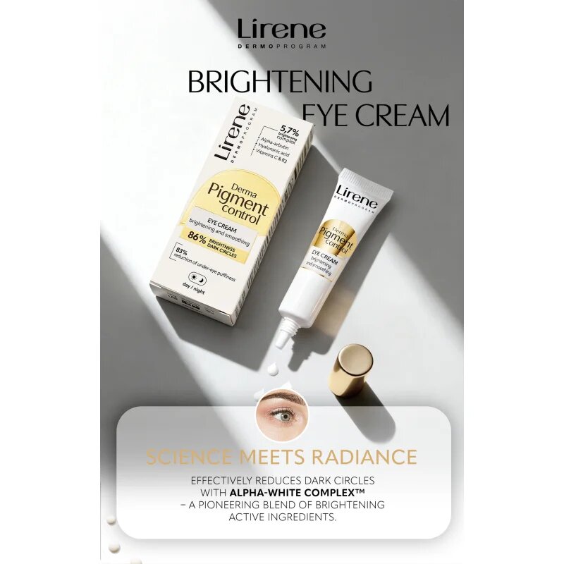 Lirene Derma Pigment Control Brightening Eye Cream изглаждащ и озаряващ крем за около очите 15 мл.