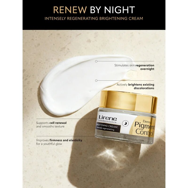 Lirene Derma Pigment Control Brightening Night Cream озаряващ нощен крем за кожа с хиперпигментация 50 мл.