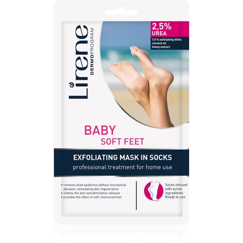 Lirene Foot Care ексфолиращи чорапи за омекотяване и хидратиране кожата на краката. 25% Urea 1 чифт