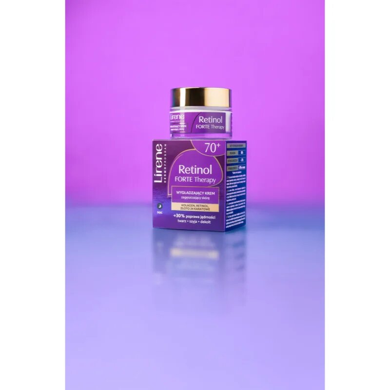 Lirene Retinol Forte Therapy 70+ подмладяващ нощен крем за зряла кожа 50 мл.