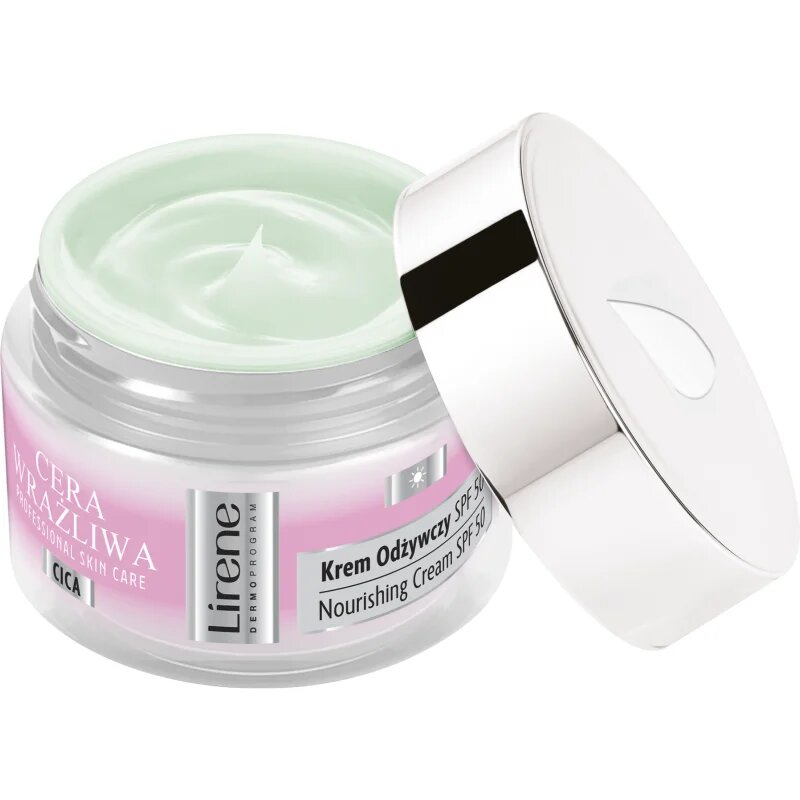 Lirene Sensitive skin хидратиращ крем за чувствителна кожа на лицето SPF 50 50 мл.