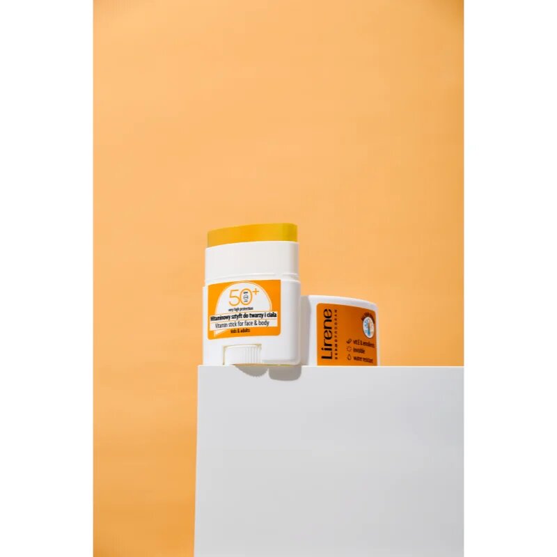 Lirene Vitamin Stick For Face&Body локална слънцезащитна грижа за лице и тяло SPF 50 15 гр.