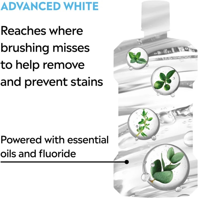 Listerine Advanced White Mild Taste вода за уста с избелващ ефект 1000 мл.
