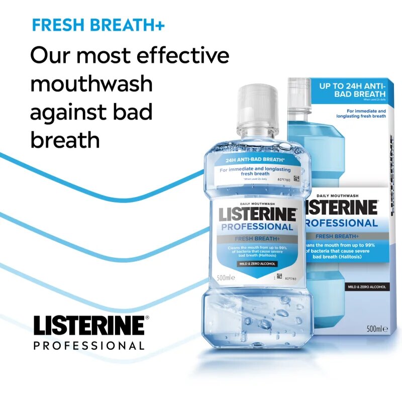 Listerine Professional Fresh Breath+ вода за уста за свеж дъх 500 мл.