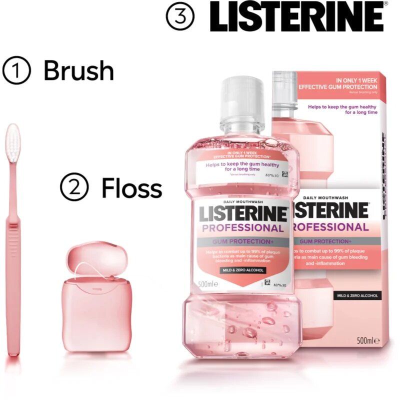 Listerine Professional Gum Protection+ вода за уста за защита на зъбите и венците 500 мл.
