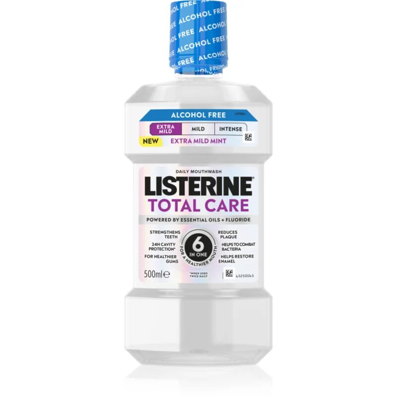 Listerine Total Care Extra Mild вода за уста без алкохол 500 мл.