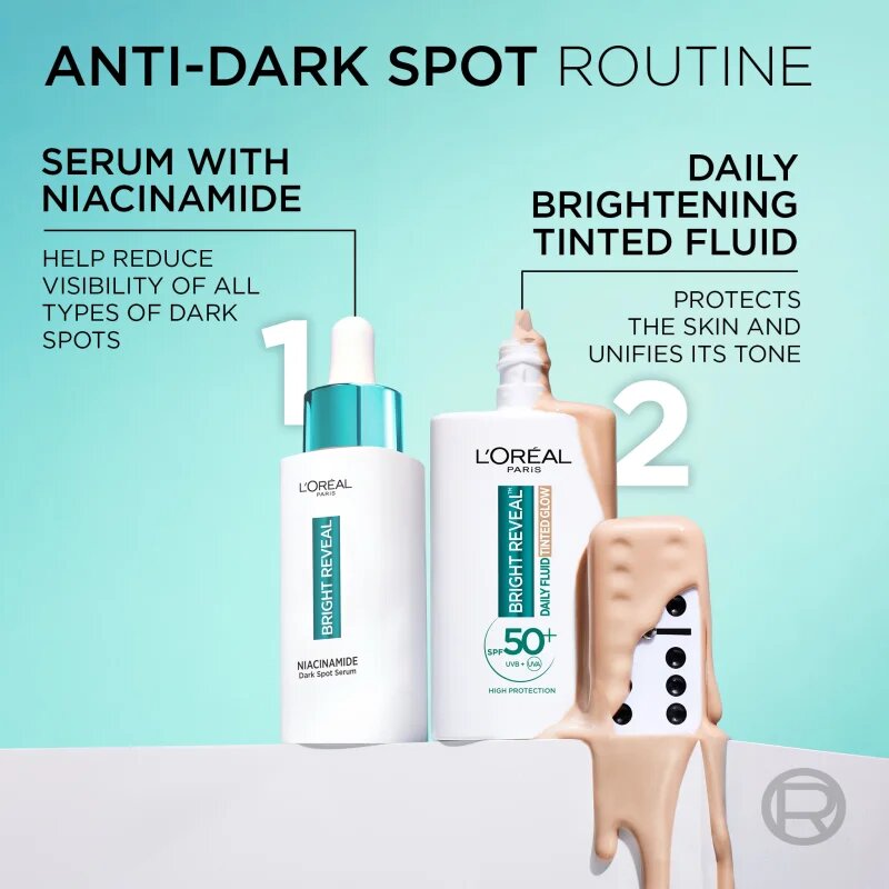 L’Oréal Paris Bright Reveal озаряващ тониращ флуид Против тъмни петна SPF 50+ Light 50 мл.