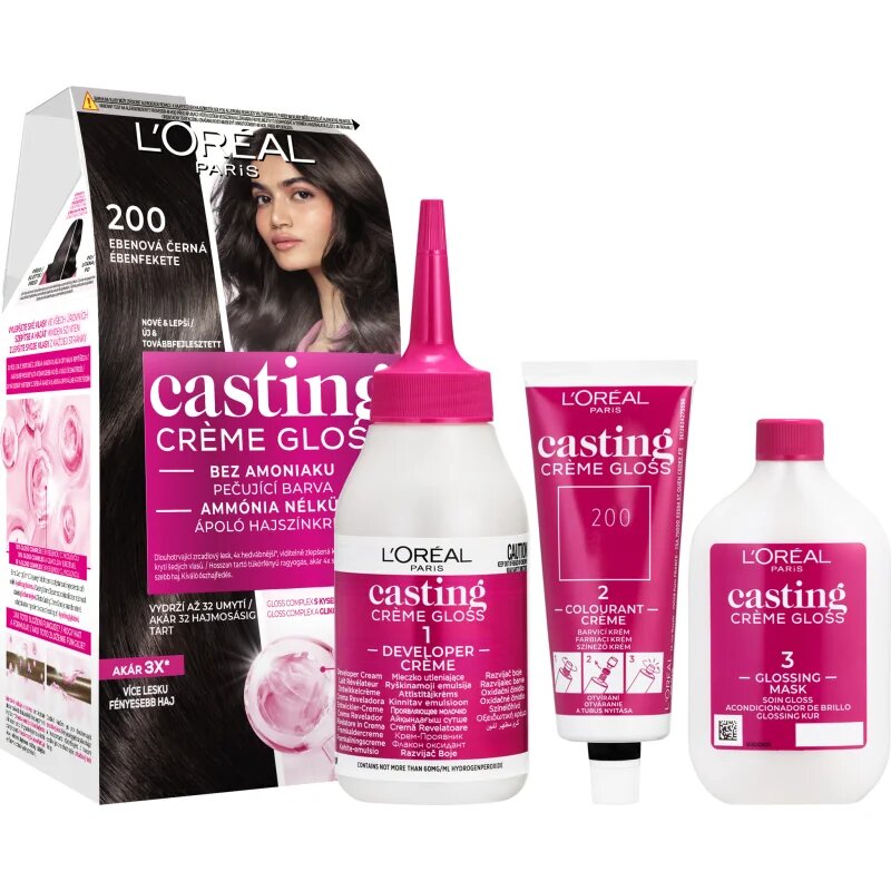 L’Oréal Paris Casting Creme Gloss боя за коса цвят 200 Ebony Black 1 бр.