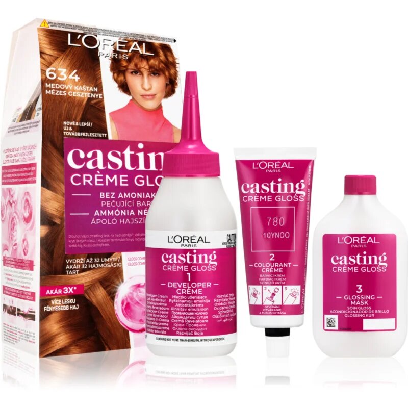 L’Oréal Paris Casting Creme Gloss боя за коса цвят 634 Miel Marron 1 бр.
