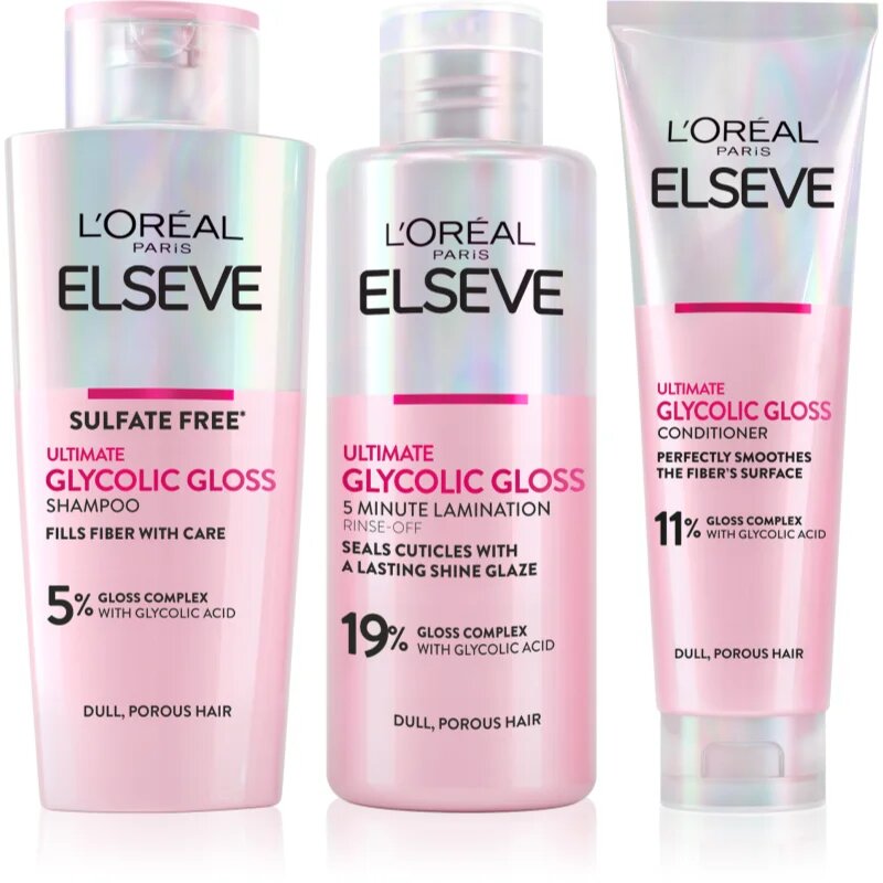 L’Oréal Paris Elseve Glycolic Gloss комплект За коса