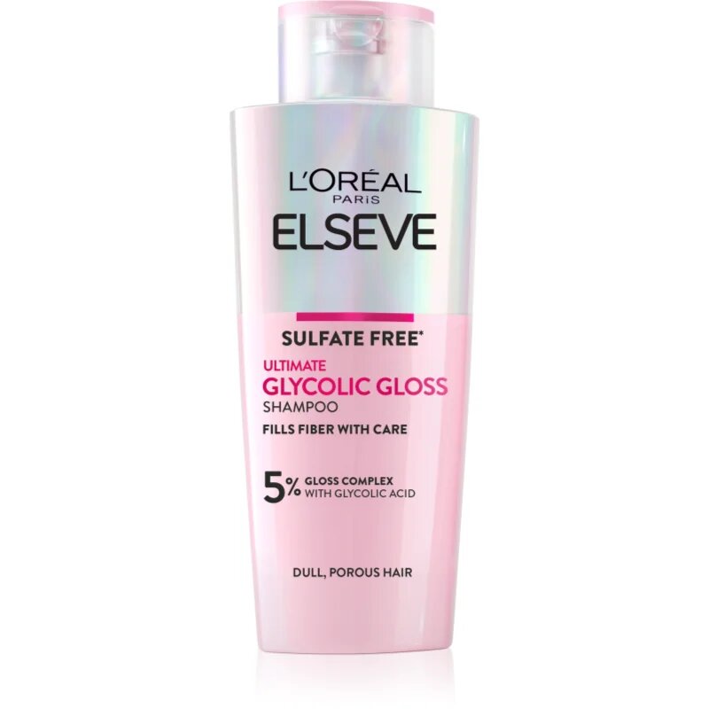 L’Oréal Paris Elseve Glycolic Gloss съживяващ шампоан за озаряване на коса без блясък 200 мл.