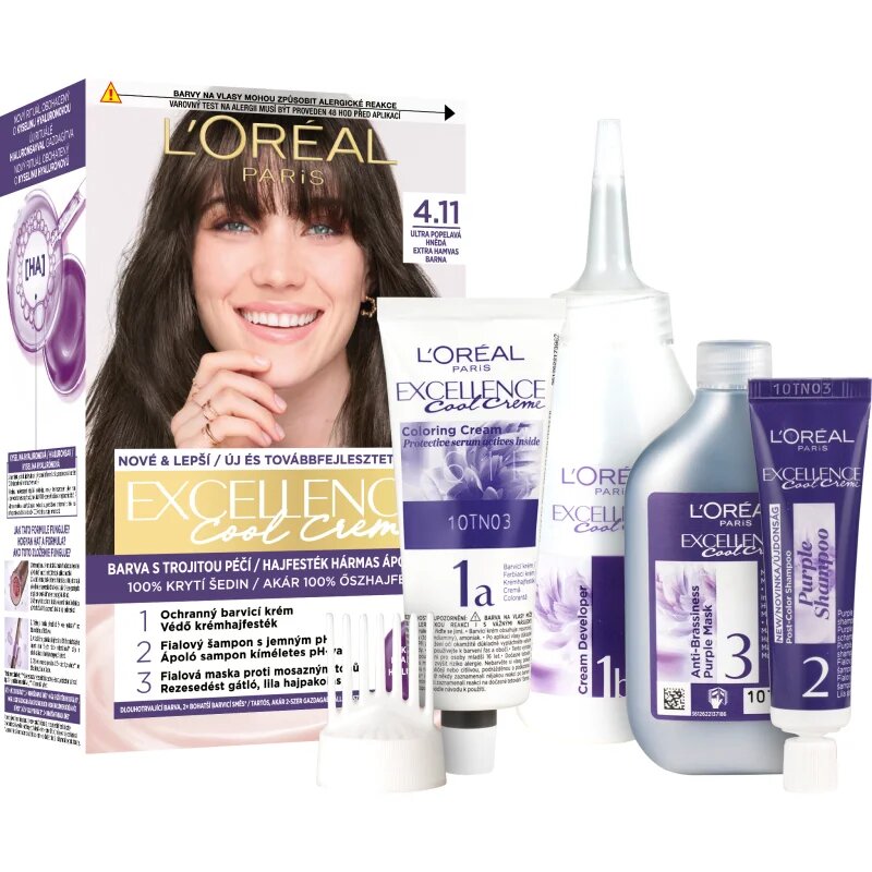 L’Oréal Paris Excellence Cool Creme боя за коса цвят 4.11 Ultra Ash Brown 1 бр.