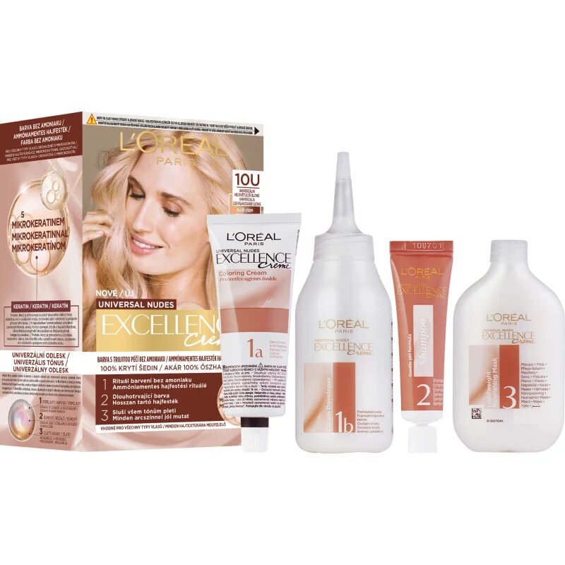 L’Oréal Paris Excellence Universal Nudes перманентната боя за коса цвят 10U 1 бр.
