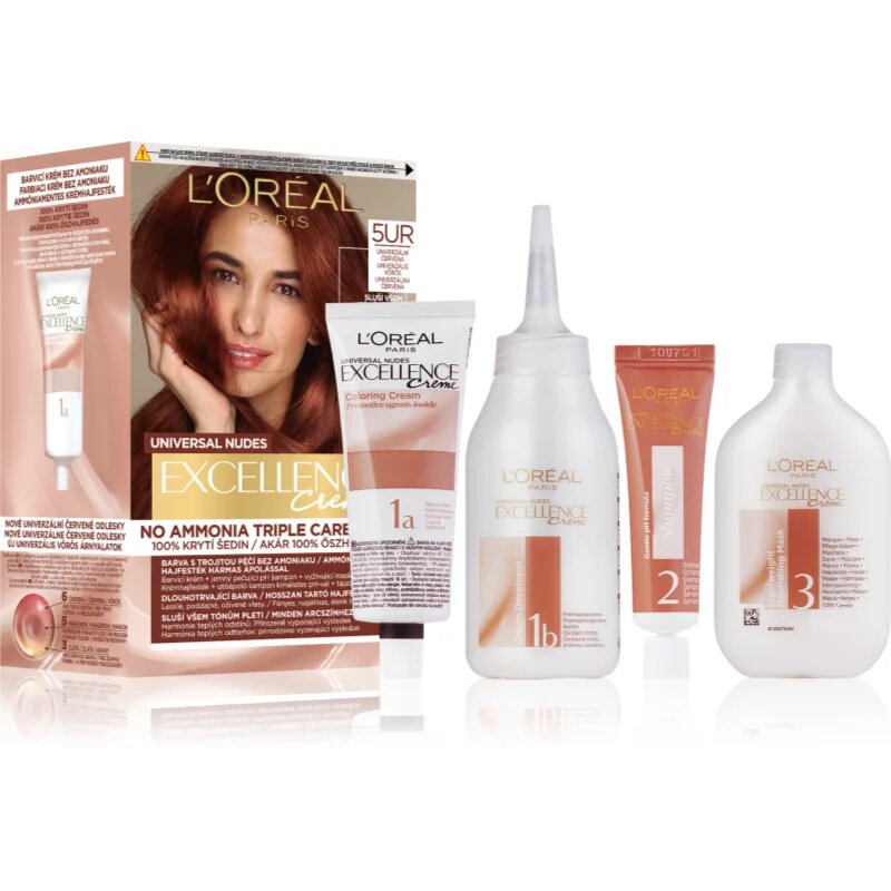L’Oréal Paris Excellence Universal Nudes перманентната боя за коса цвят 5UR Universal Red 1 бр.